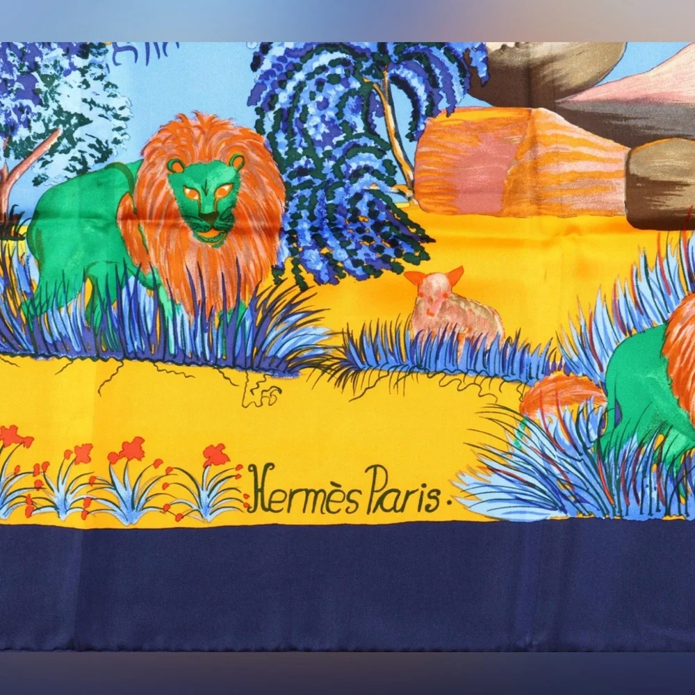 ⭐️SOLD⭐️Hermès Paris Colorful Nuba Mountain 🏔️ 100% Silk Scarf. - Picture 4 of 5